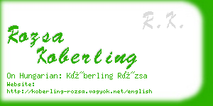 rozsa koberling business card